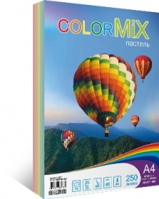 Бумага офисная цветная Cоlor MIX пастель 250 л./пач, А4