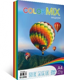 Бумага офисная цветная Cоlor MIX медиум 250 л./пач, А4